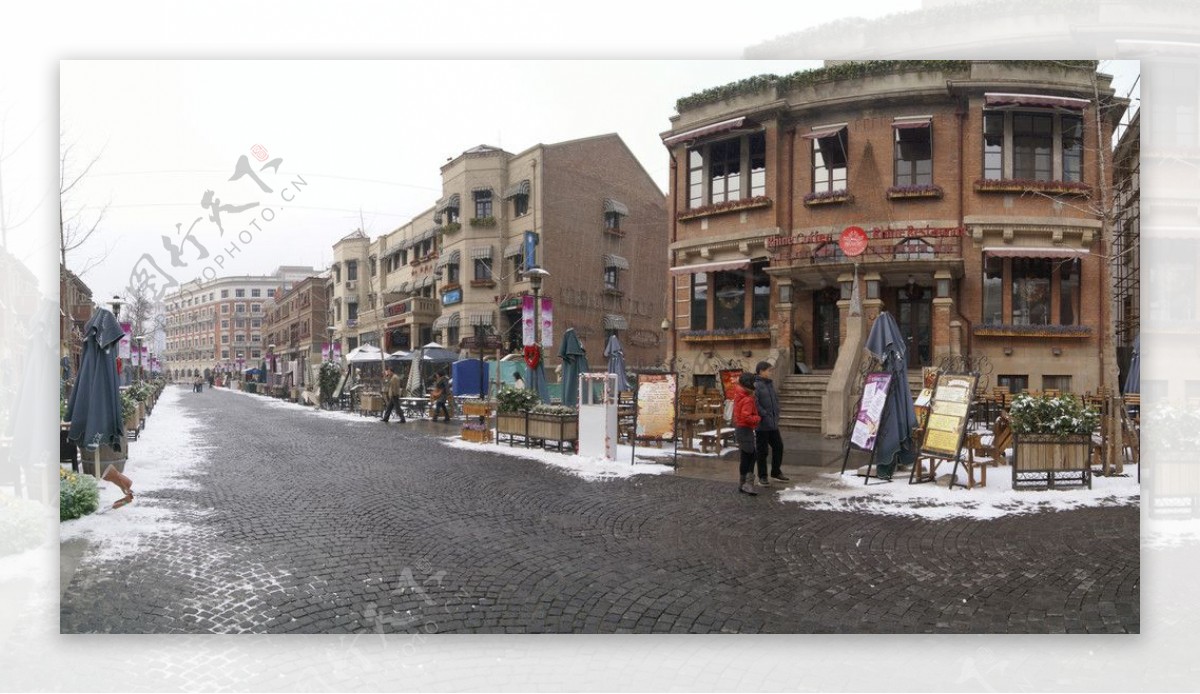 雪后的老街图片