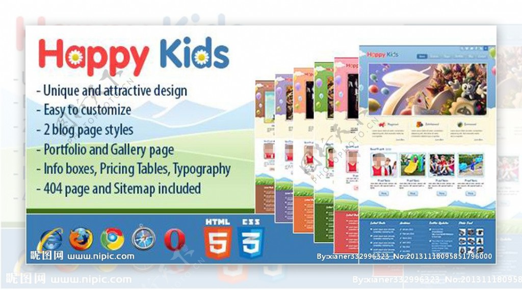儿童乐园CSS3模板图片