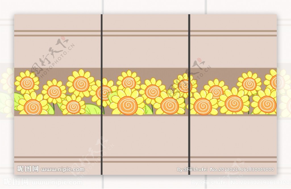 向日葵移门图案图片