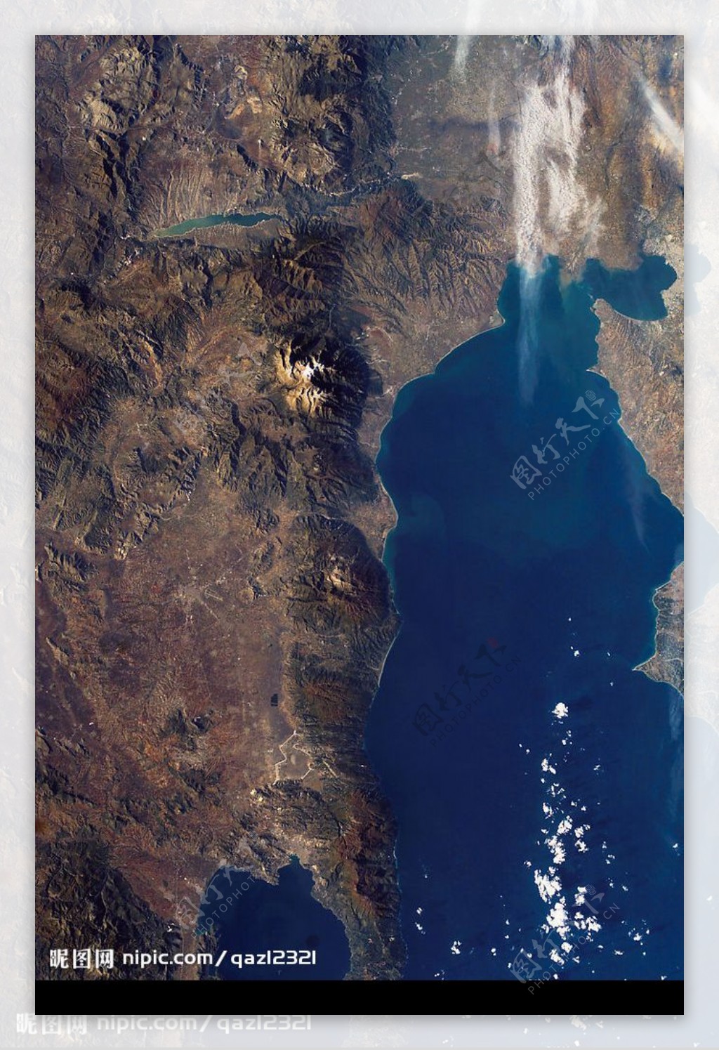 希腊的奥林匹斯山卫星照片图片
