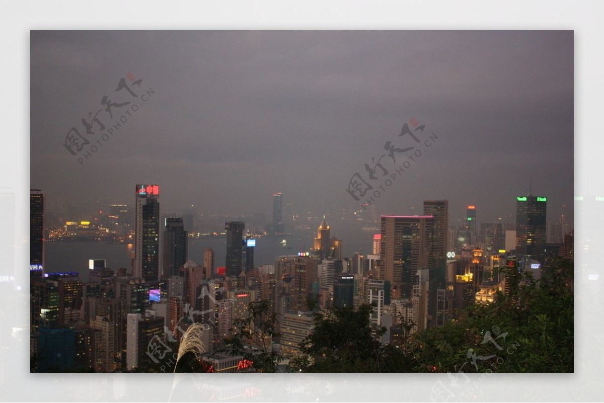 香港夜景太平山顶图片
