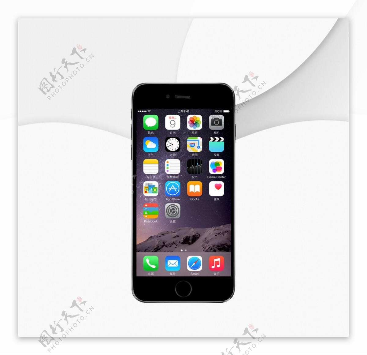 黑色的苹果iphone6 ui手机样式设计psd分层素材下载