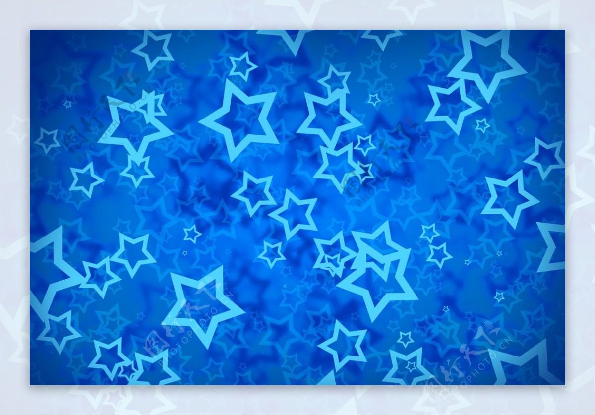 蓝色闪动的五角星星背景图图片