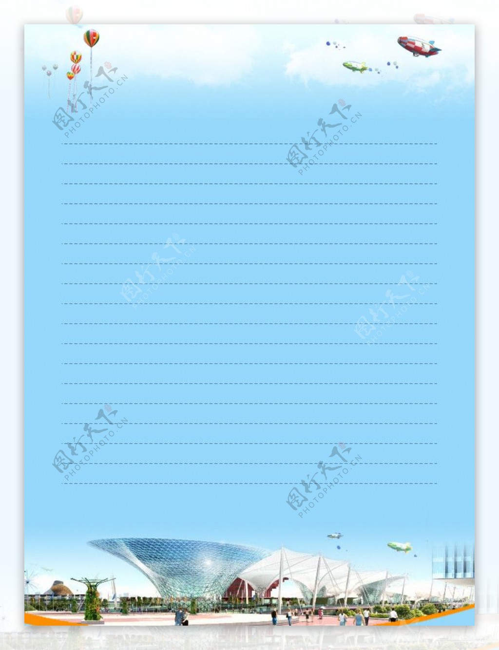 上海世博会背景信纸图片