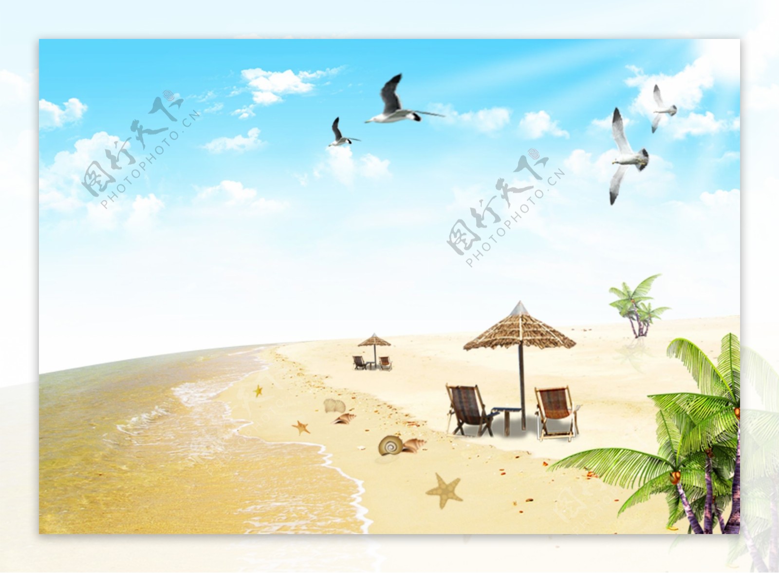 夏日沙滩海报图片