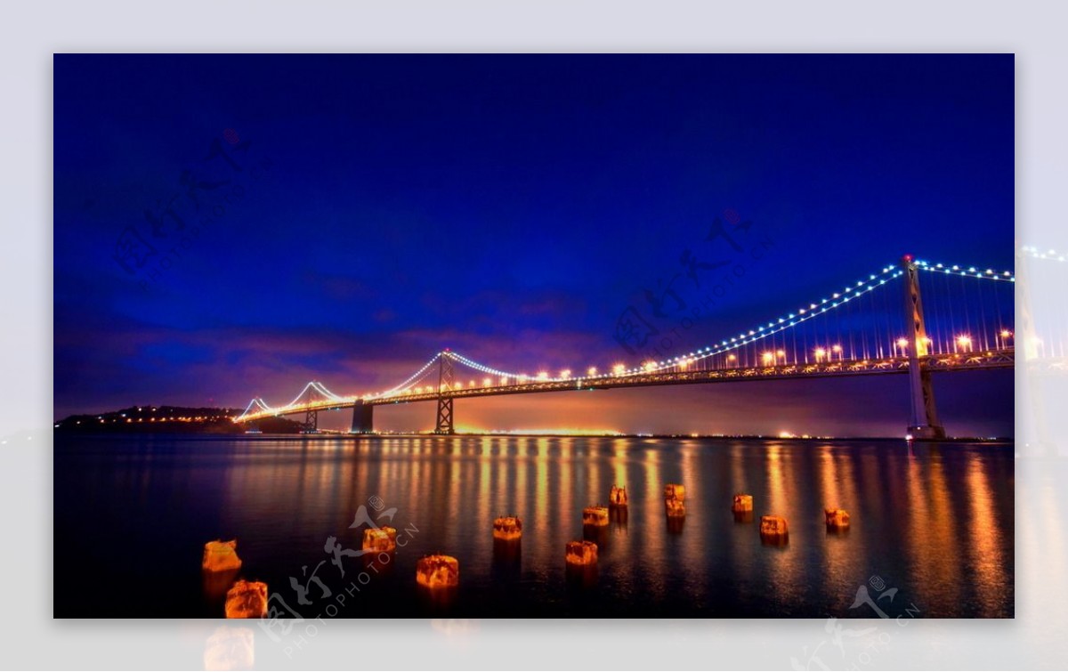 旧金山金门海峡夜景图片