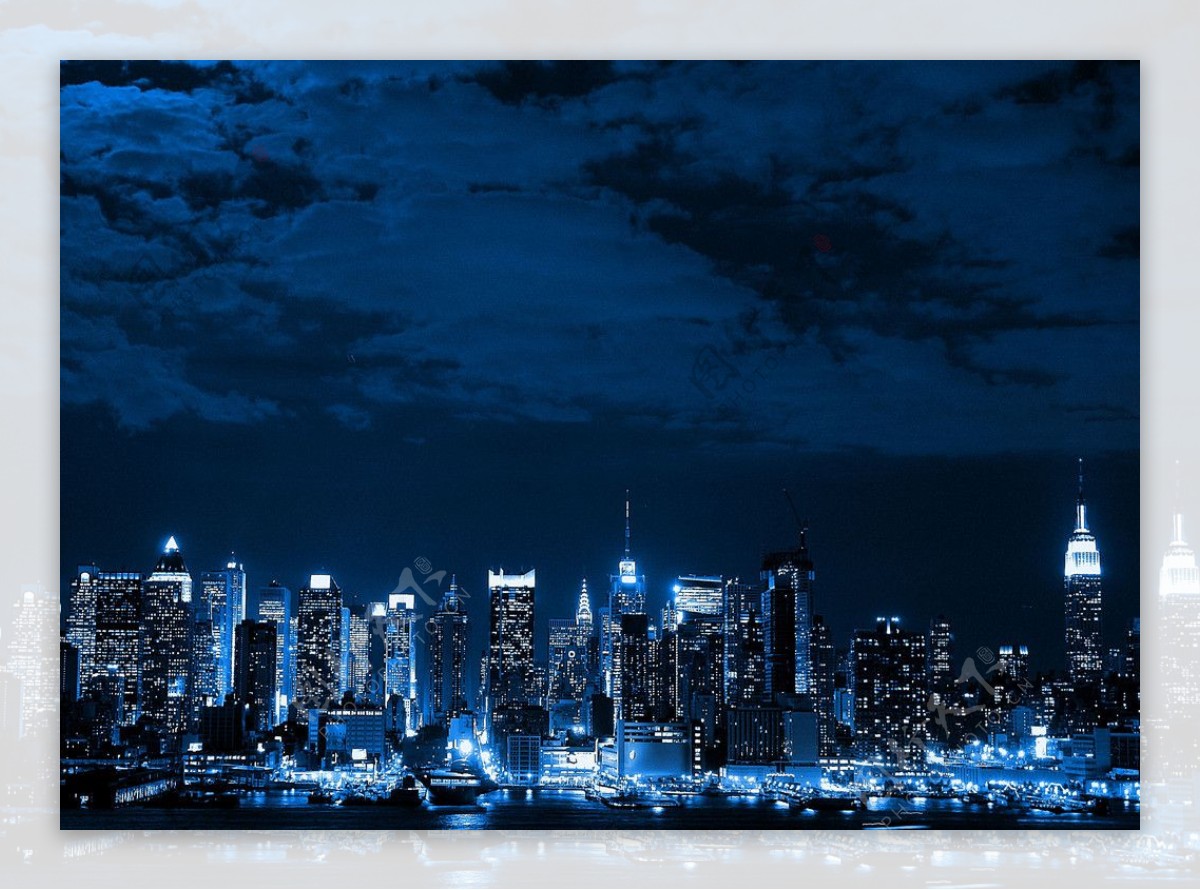 曼哈顿夜幕图片