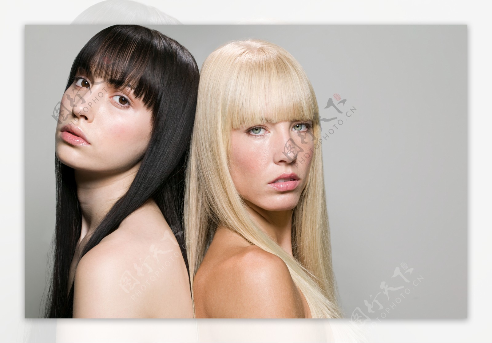 两个美女发型秀发头发图片