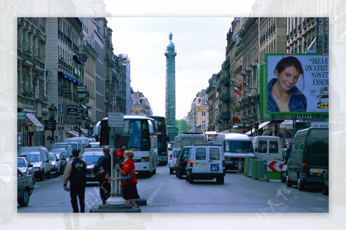 巴黎中心城区街景图片