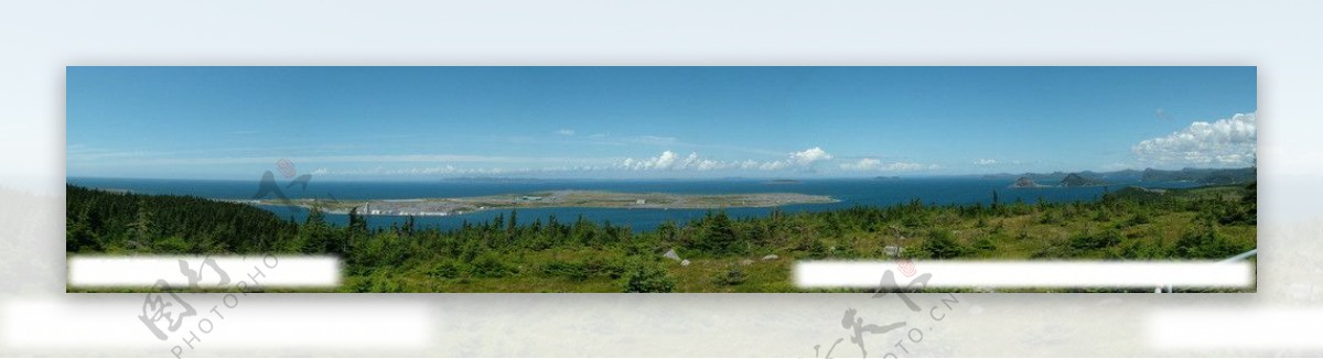 加拿大森林海岸全景图图片