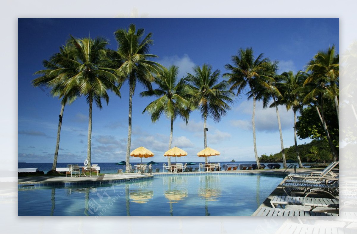 帕劳科罗岛国际度假村早晨海边图片
