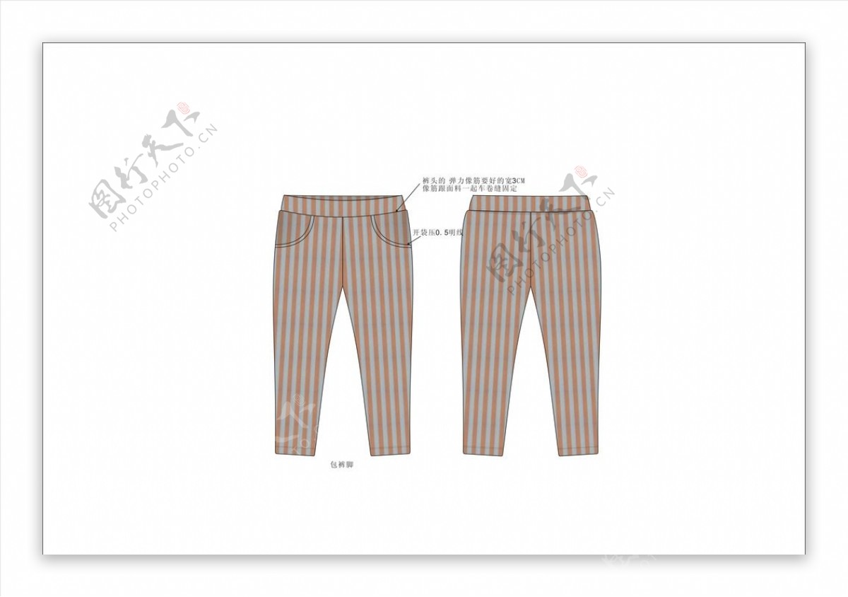韩版竖条童裤款式图图片