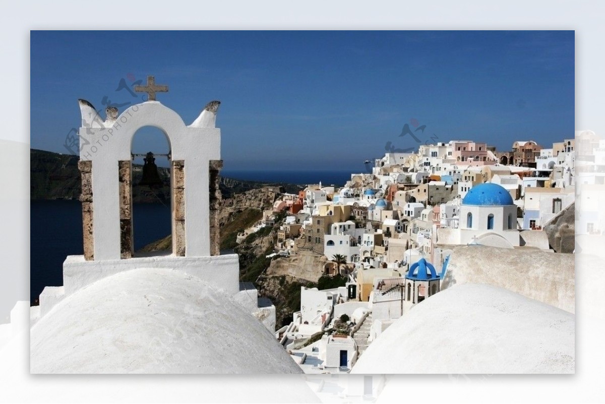 希腊爱琴海圣托里尼岛风光图片