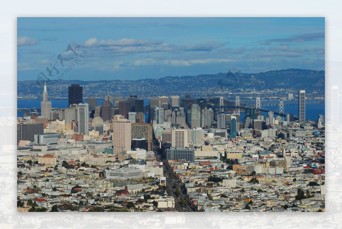 旧金山俯瞰美丽的城市图片