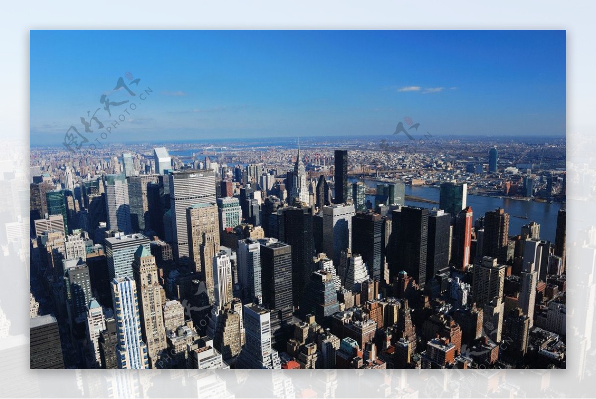 纽约曼哈顿鳞次栉比的高楼图片