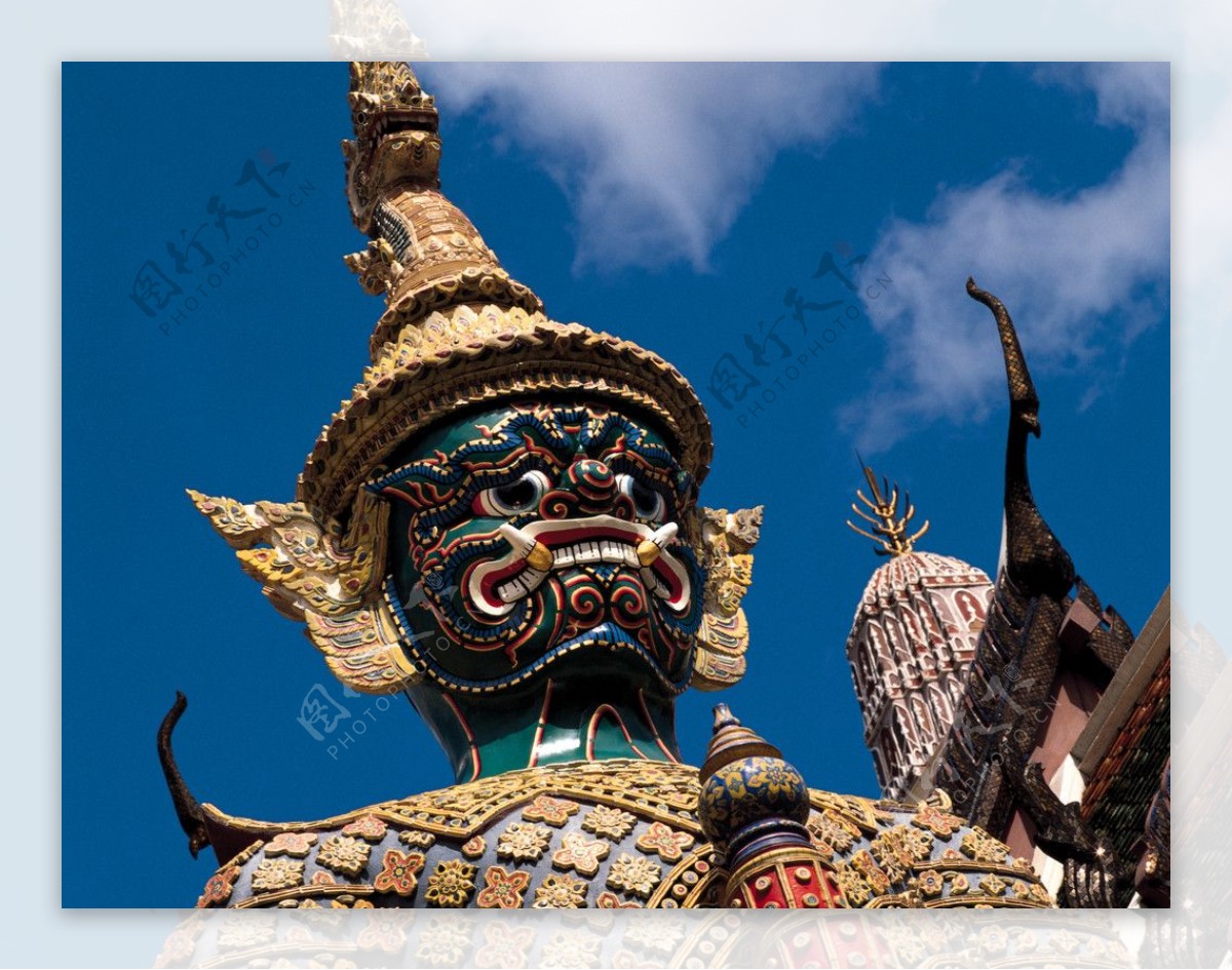 泰国人身鸟头雕像图片