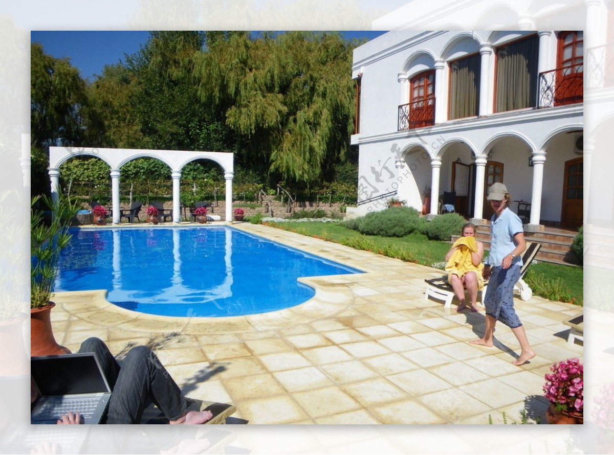 奢侈别墅泳池图片