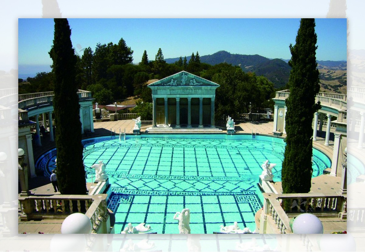 超美希腊风格游泳池图片