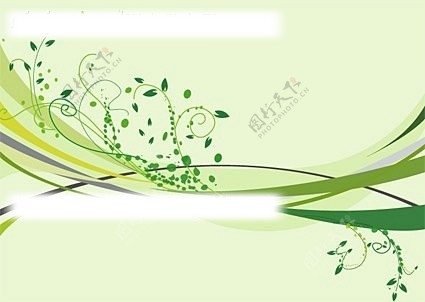 绿色时尚花纹枝条矢量素材图片