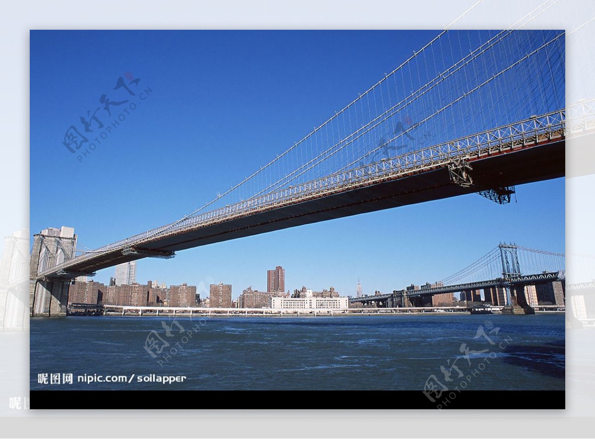 美国城市街景布鲁克林桥图片
