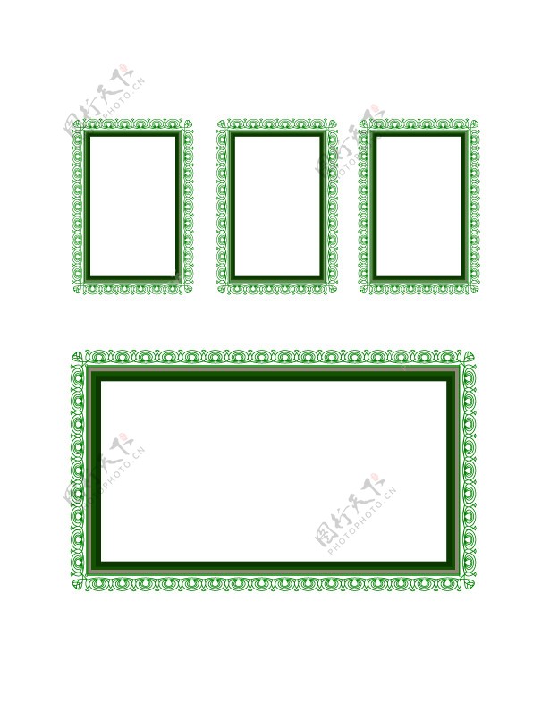 简洁绿色相框图片