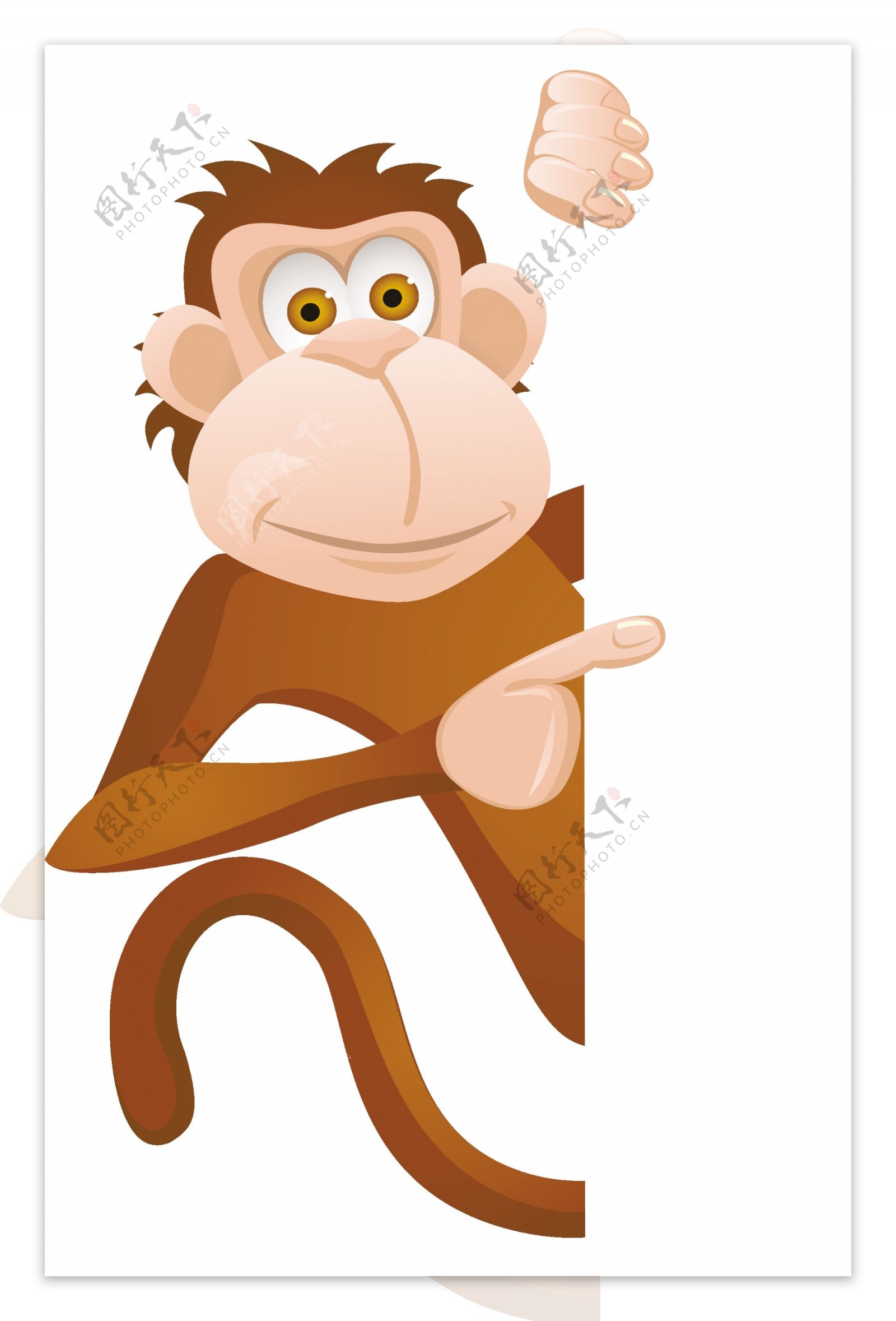 卡通猴子空白公告栏图片