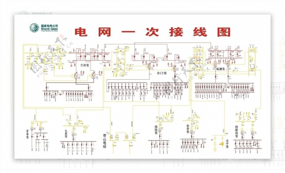 电网一次接线图图片