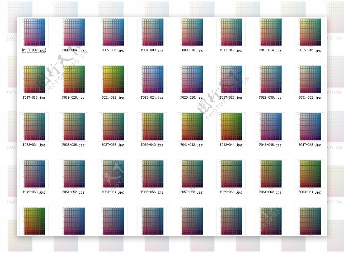 齐全的CMYK颜色色卡图片