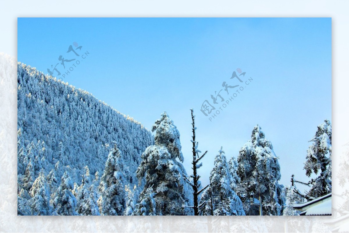 雪景峨眉山图片