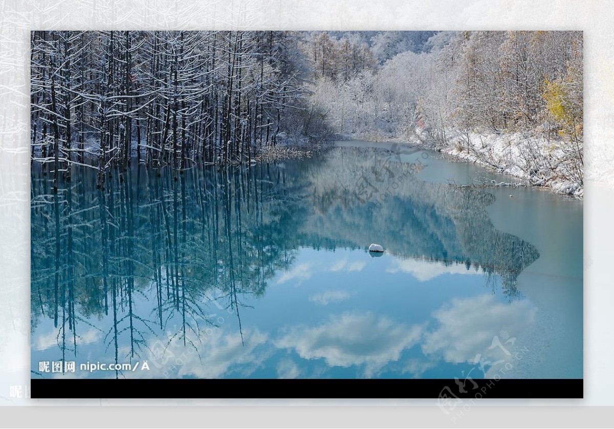 冬天的湖水图片
