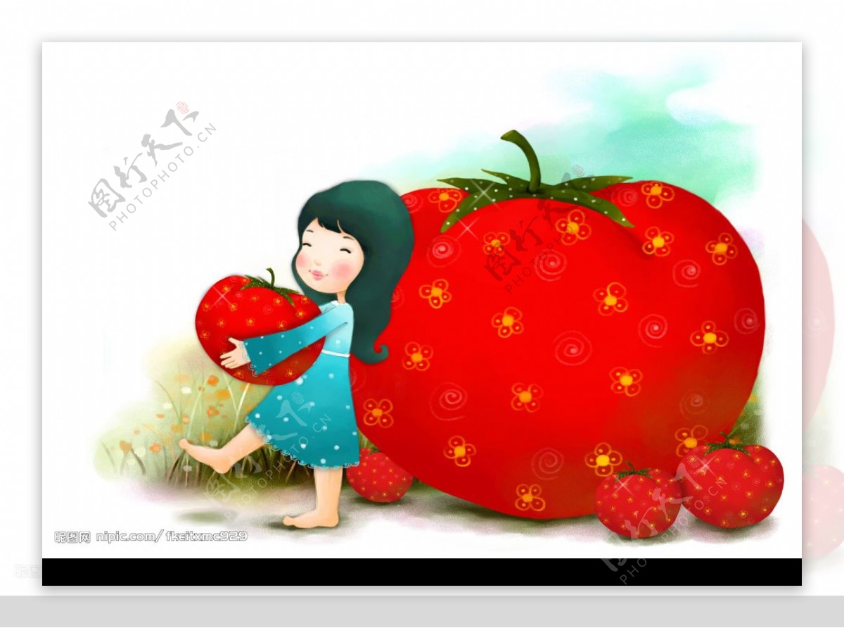 草莓女孩图片