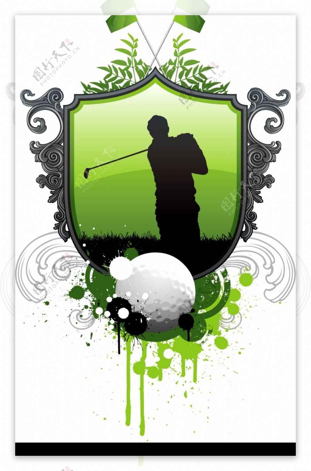 高尔夫与足球主题矢量素材图片