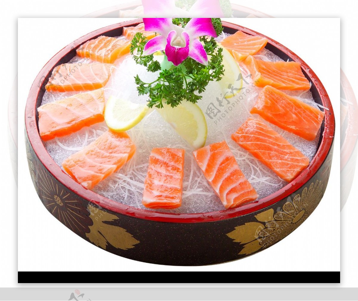 日式三文鱼刺身图片