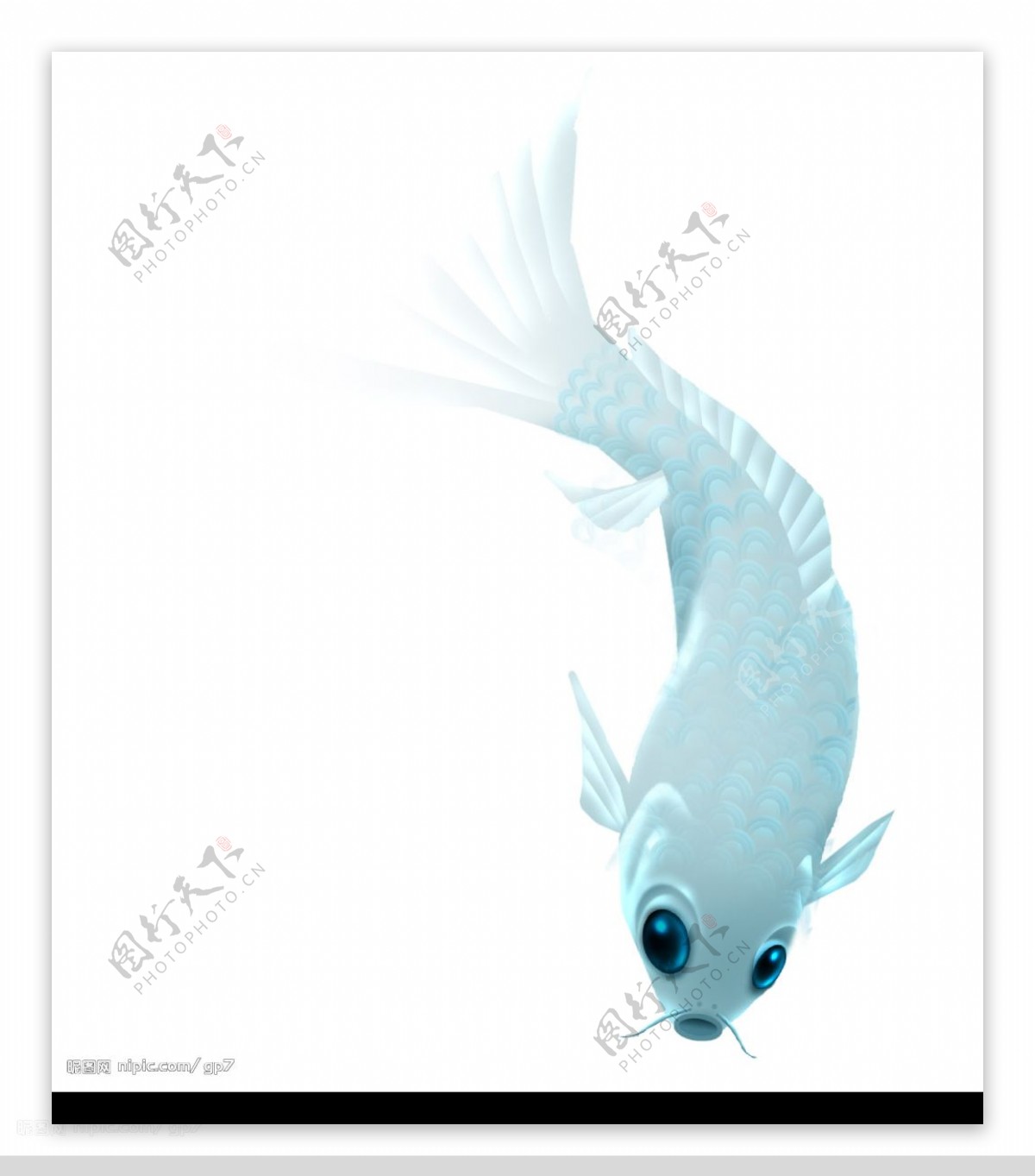 蓝色手绘的鱼图片