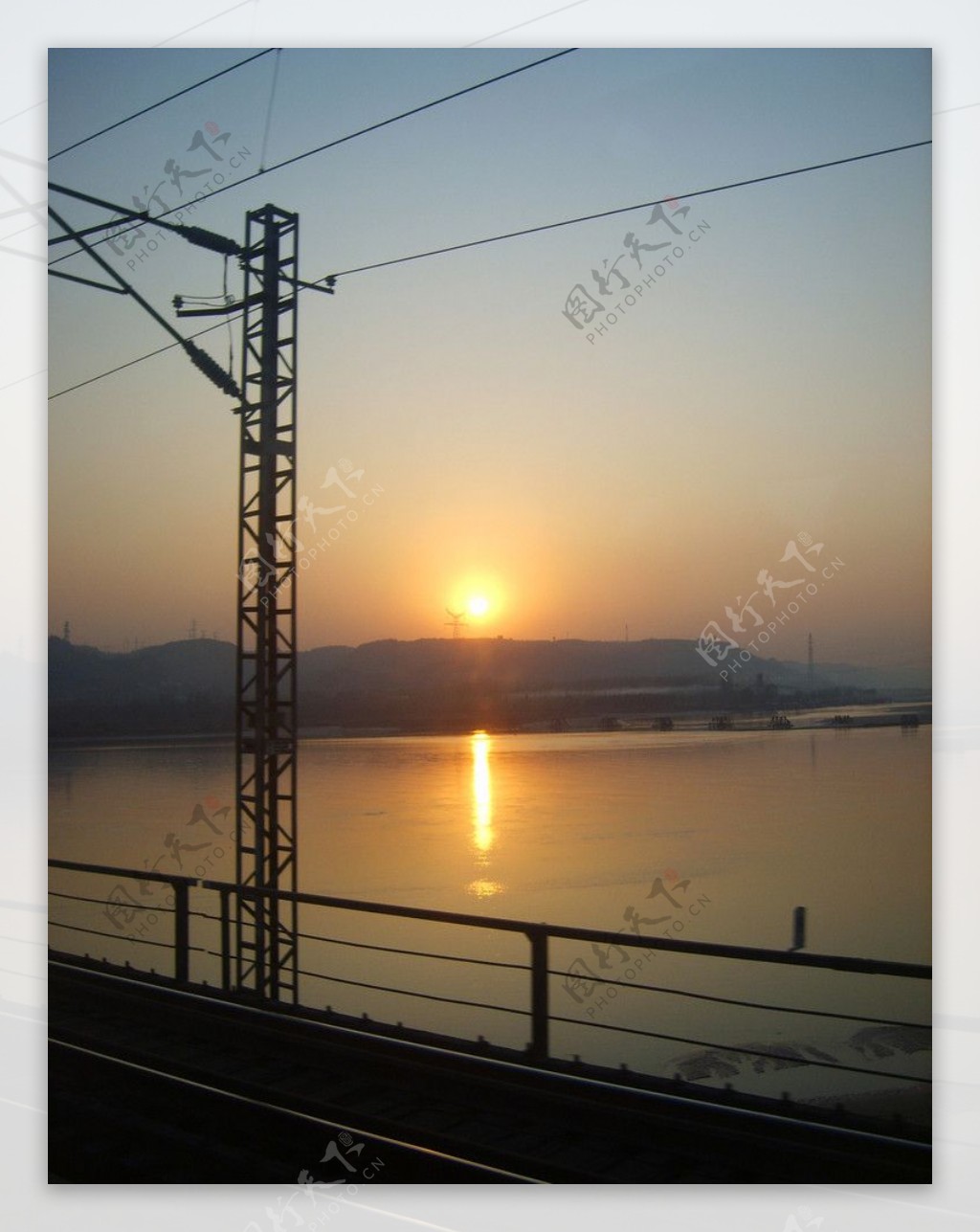 黄河日落黄昏图片