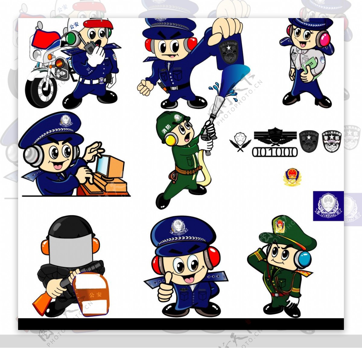 卡通警察图片素材-编号35845973-图行天下