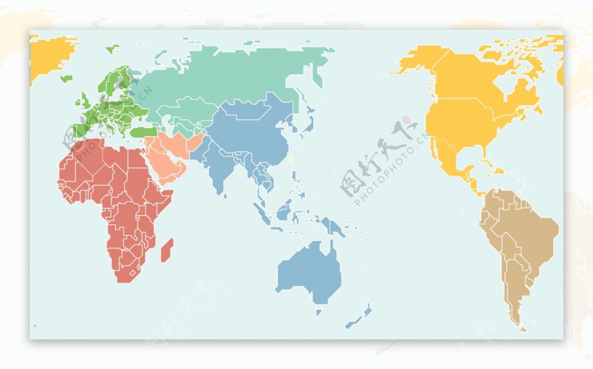 世界板块分颜色区域图片