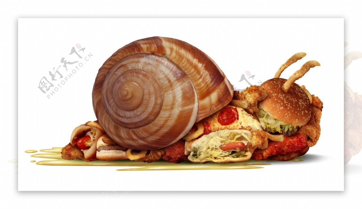 法式蜗牛汉堡餐图片