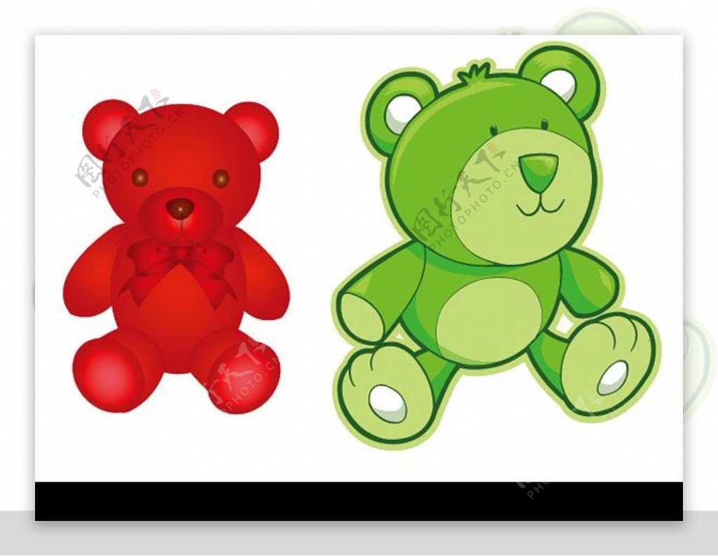 卡通玩具熊矢量素材图片