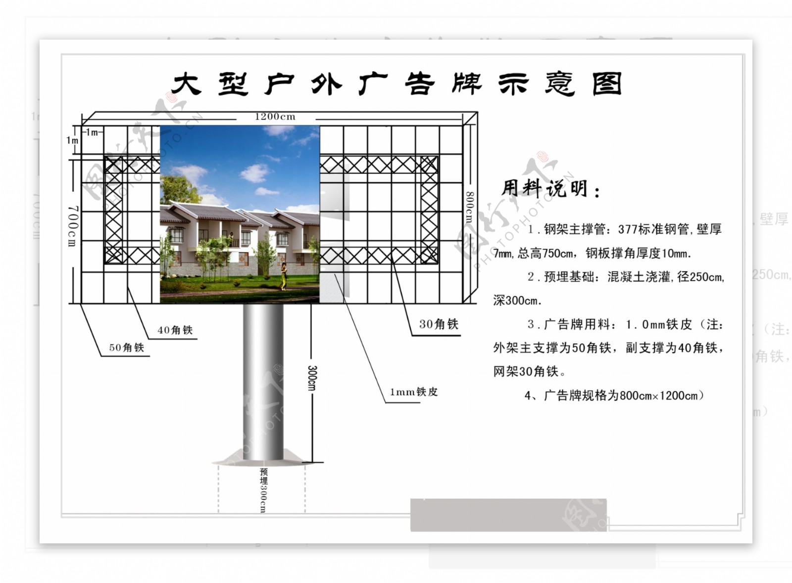 大型广告牌示意图图片