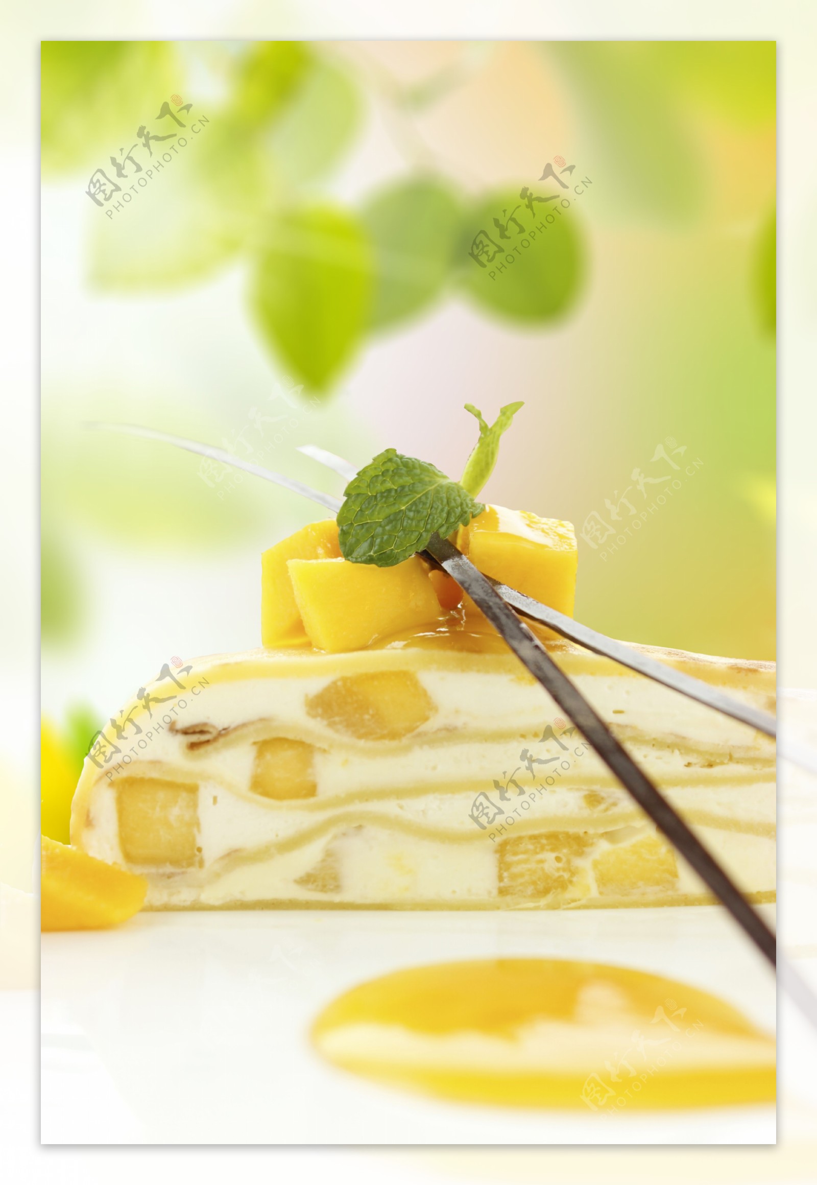 甜点芒果蛋糕西点下午茶图片