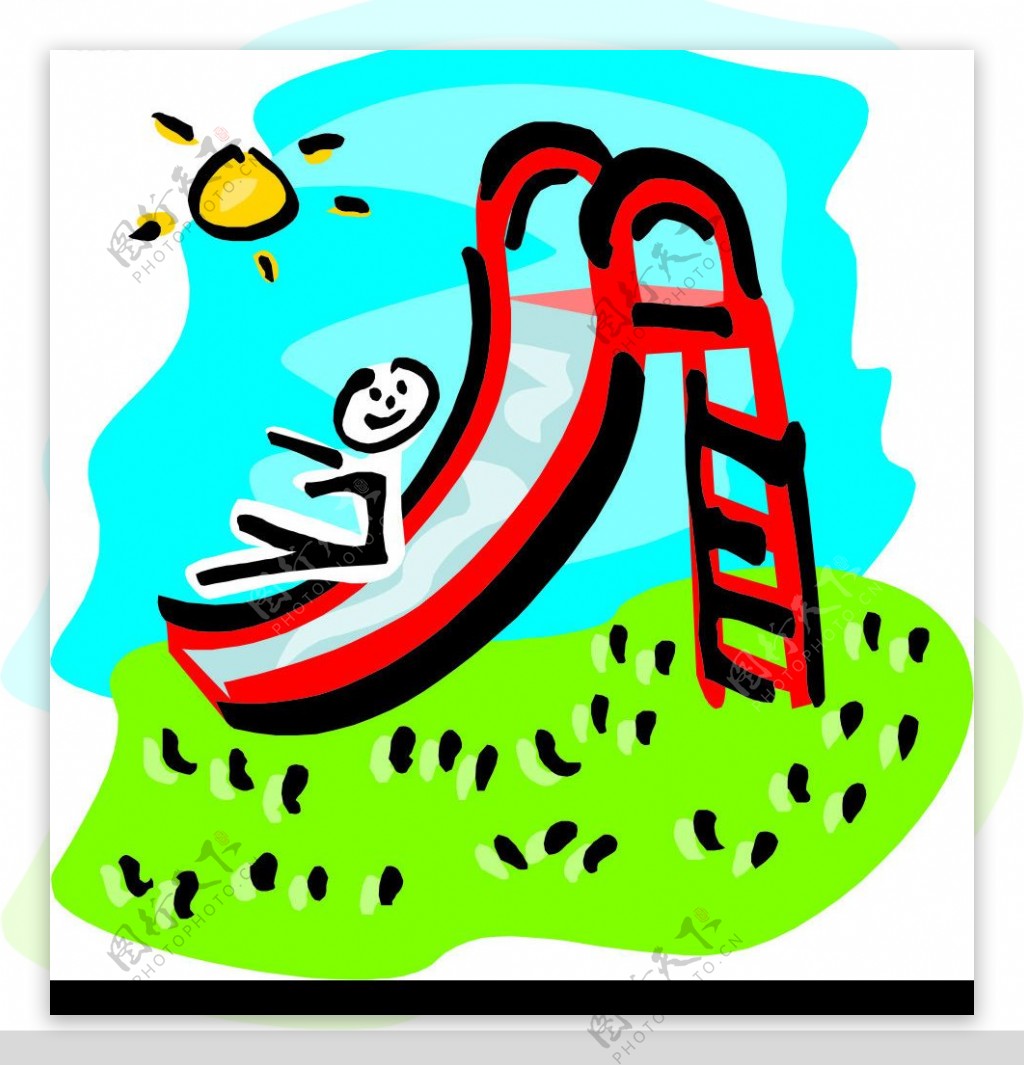 小孩滑滑梯图片