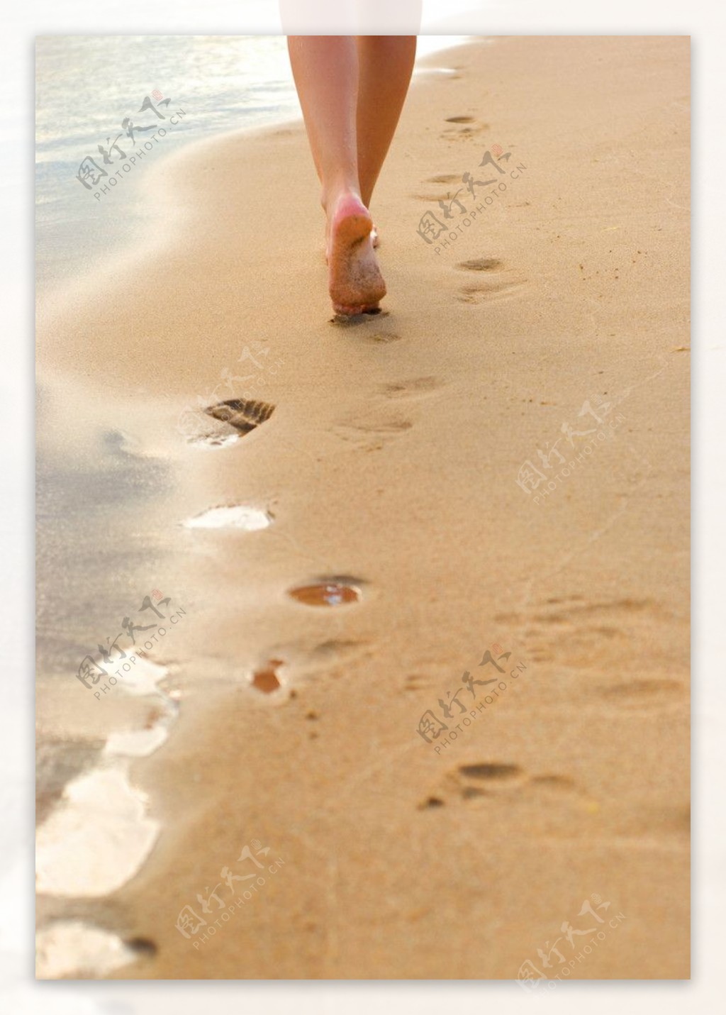 沙滩脚印脚步图片