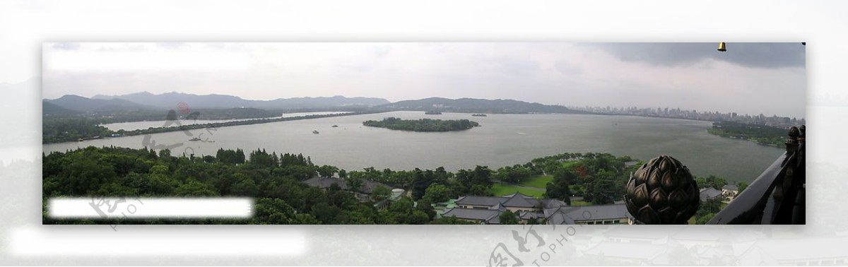 西湖全景颱風來臨之際图片