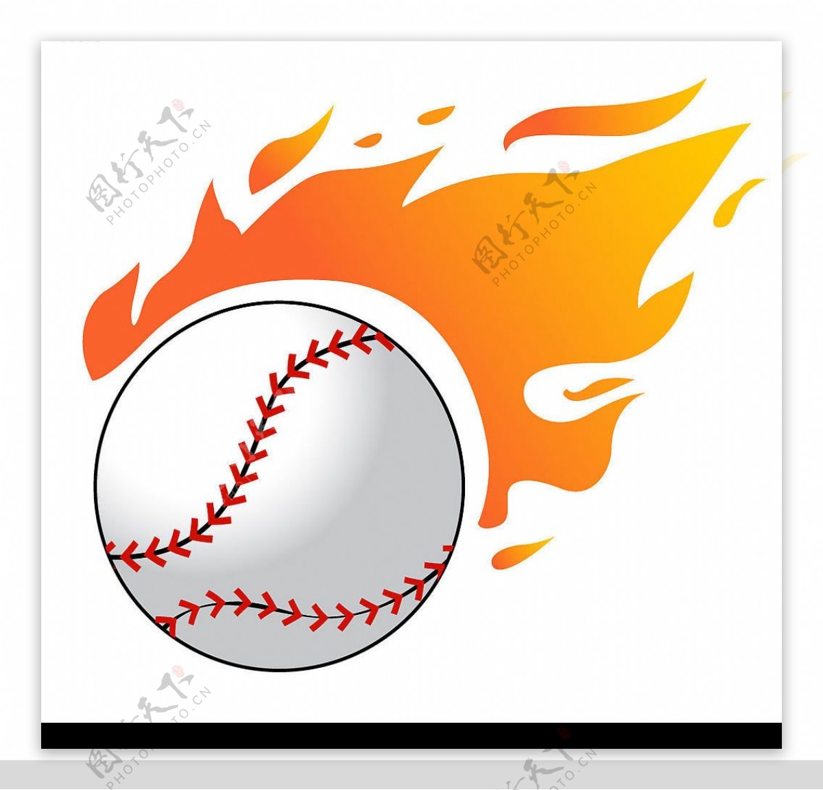 动感的火焰棒球图片