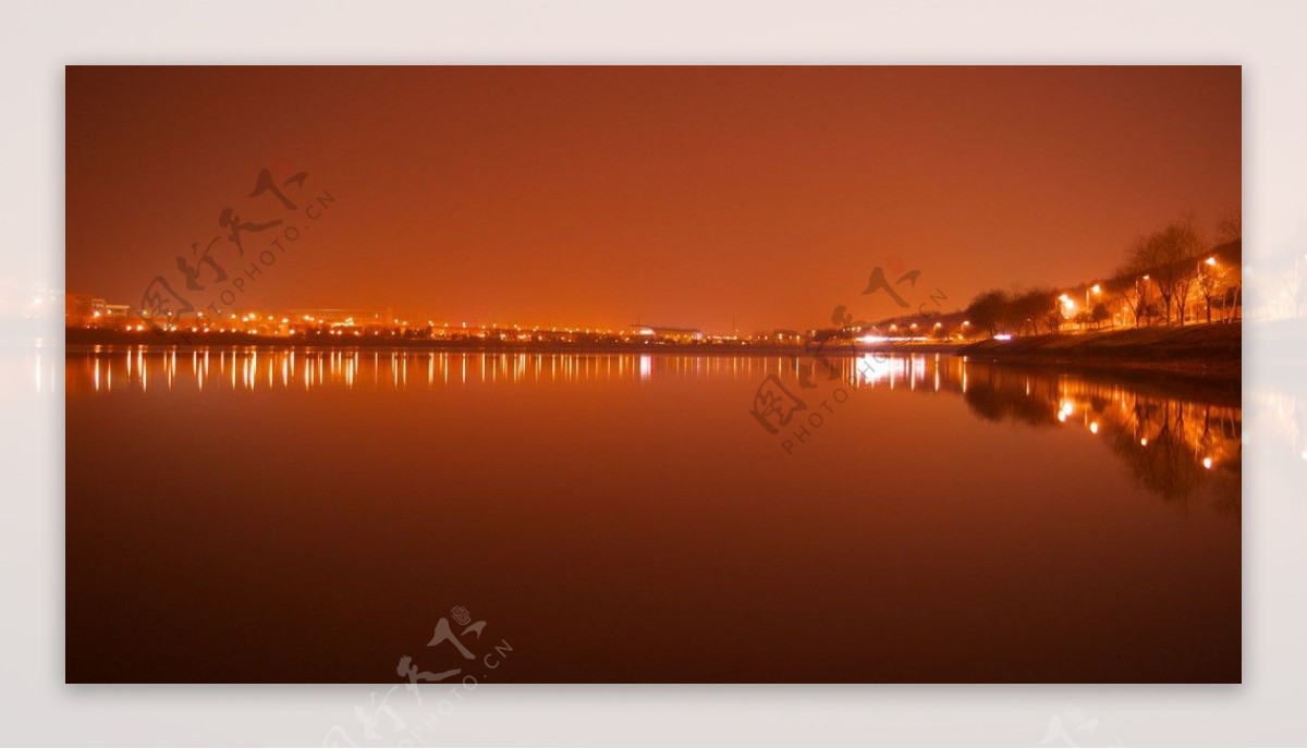 湖光夜色图片