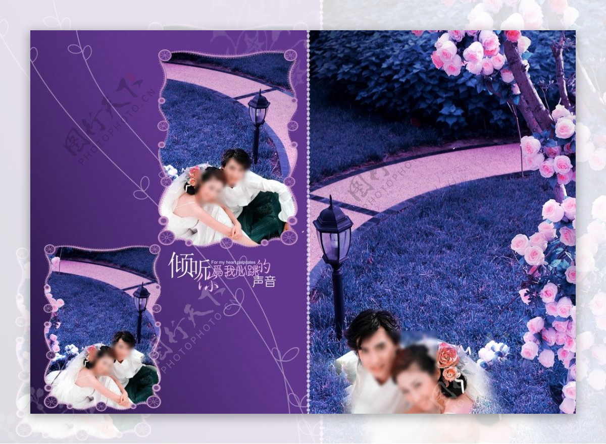 樱花背景婚纱影楼模板图片