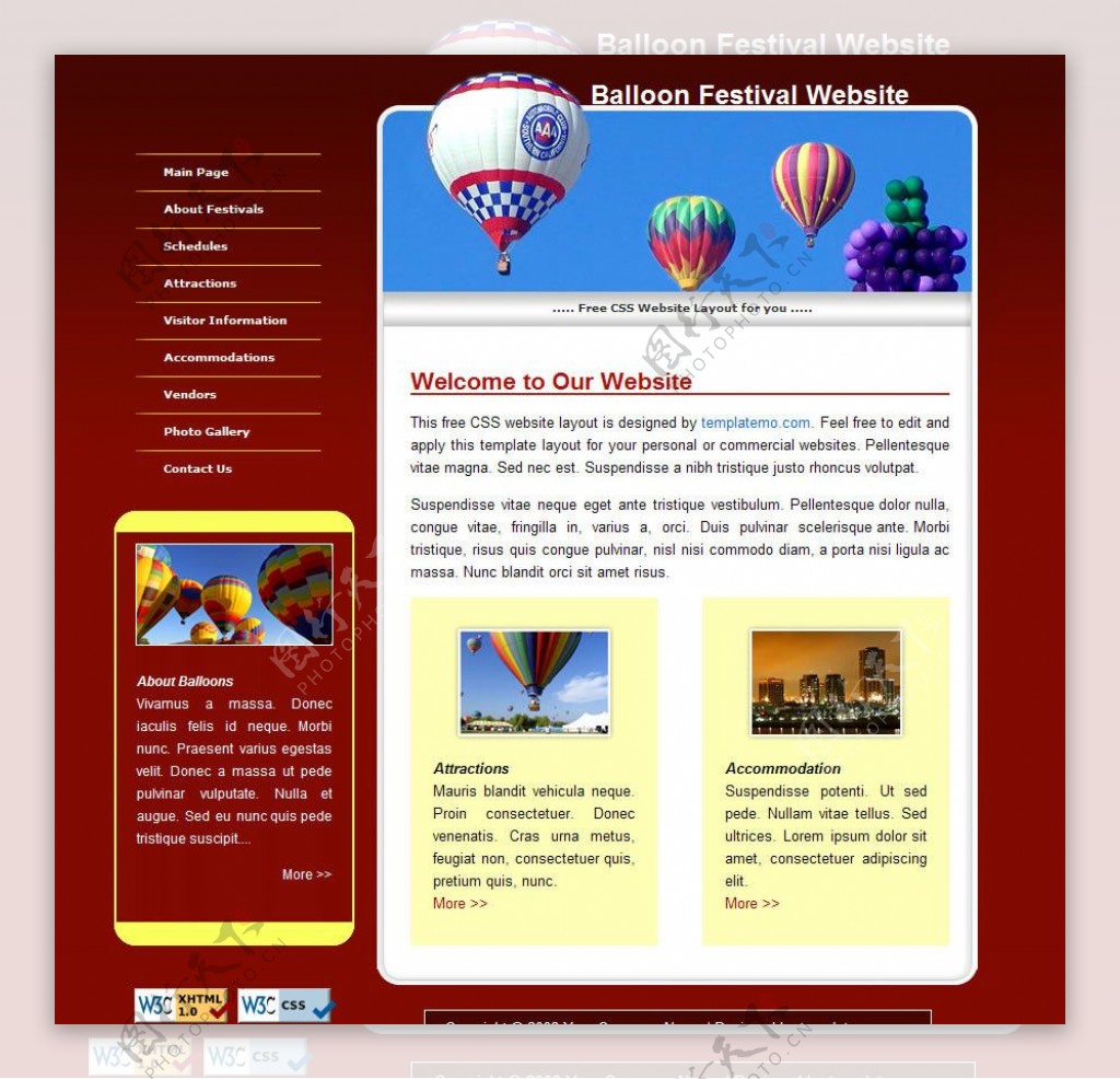 热气球公司企业网站模版图片