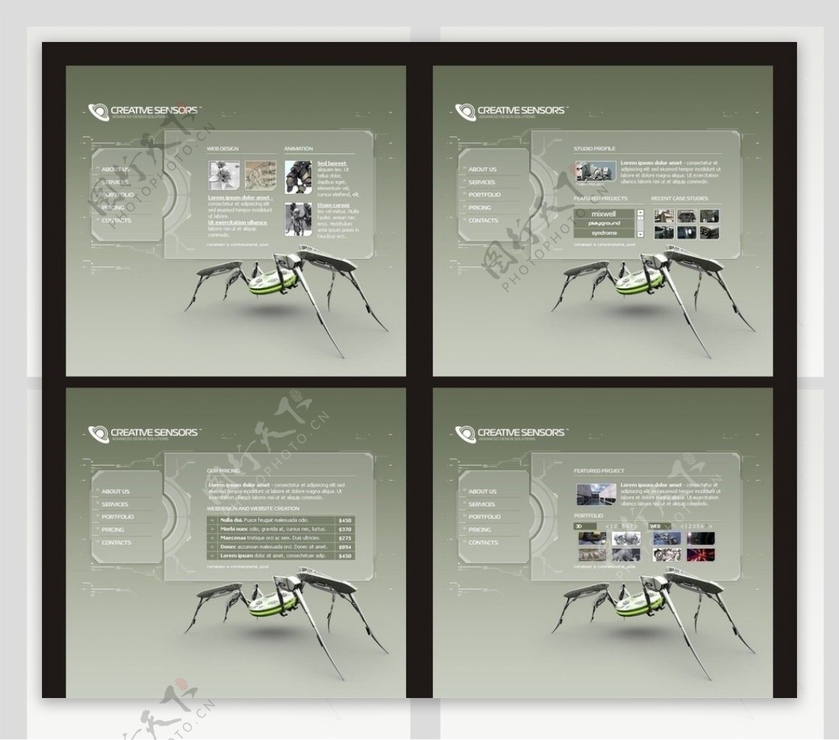 欧美科技网站网页模板图片