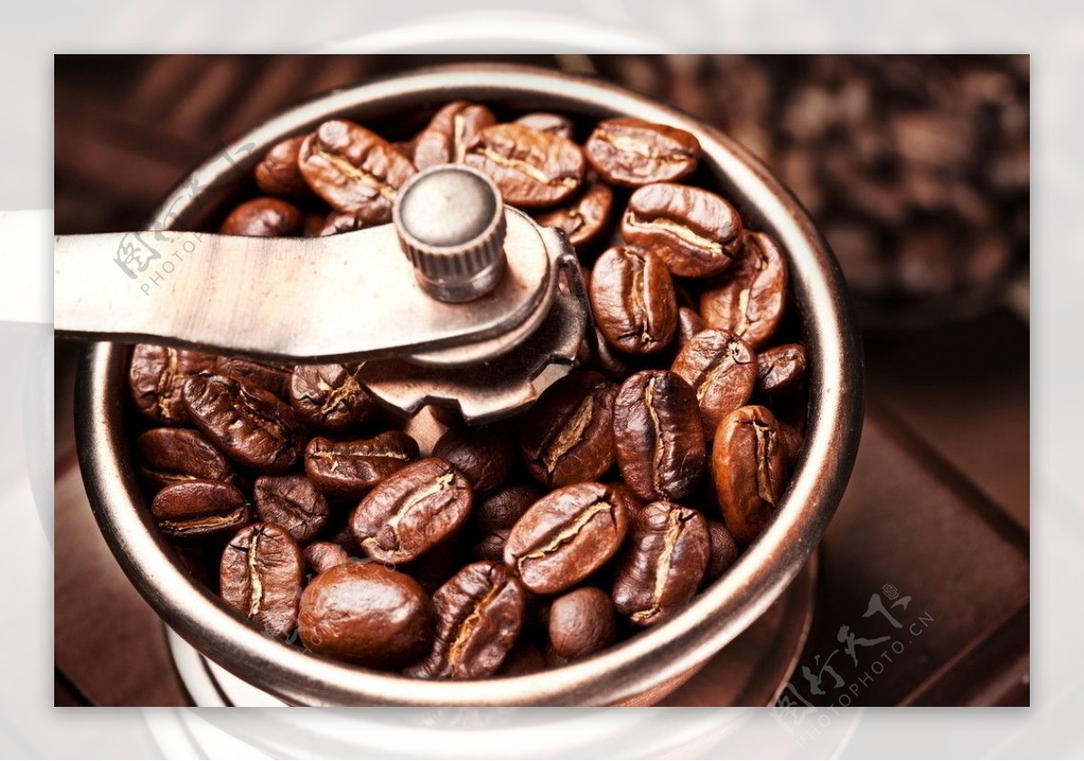 美味咖啡豆咖啡机图片